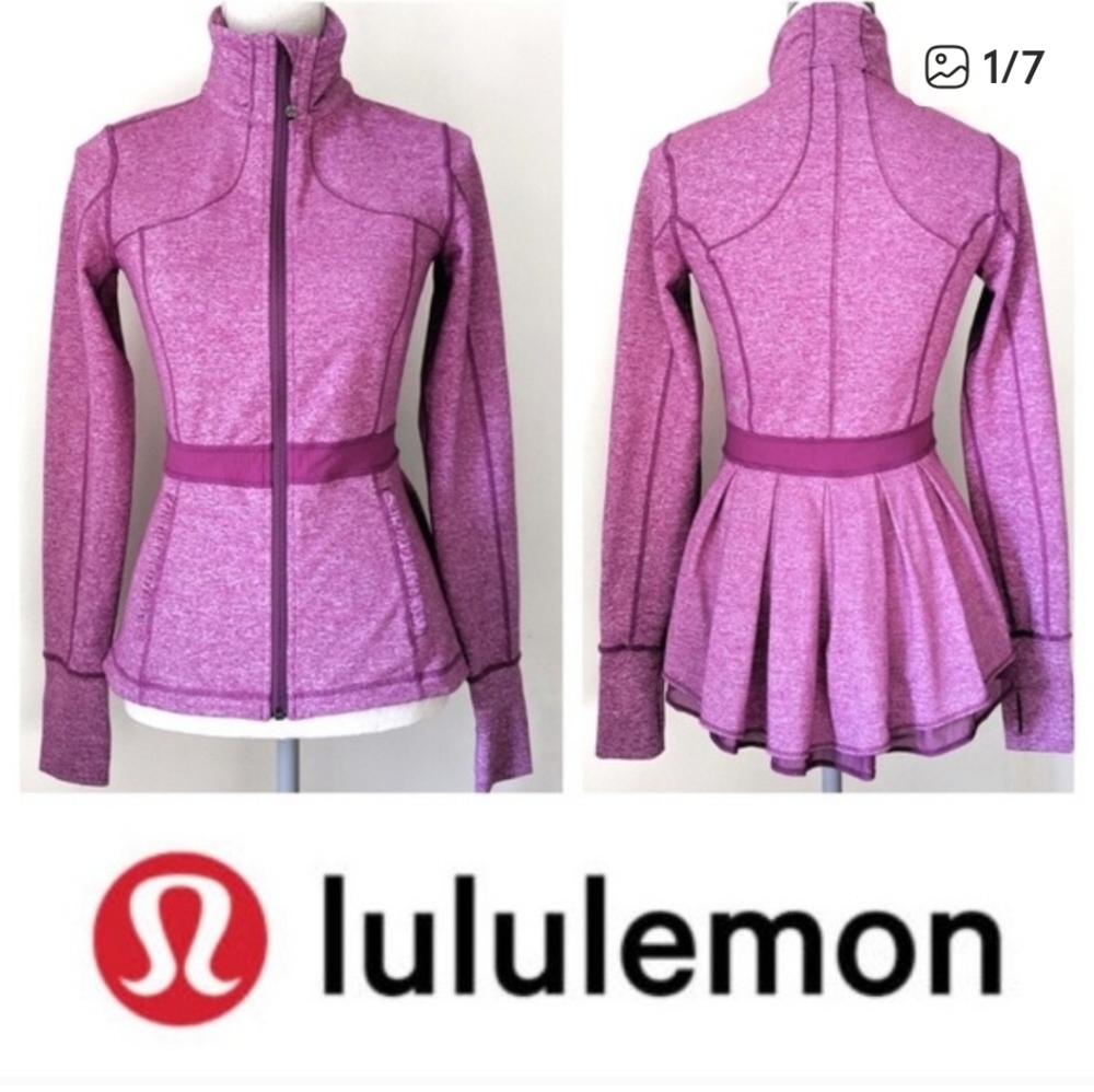 Lululemon Peplum Heathered Dewberry Riding Jacket